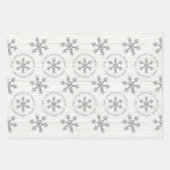 Feuille De Papier Cadeau Silver Snowflake Noël Vacances Vos photos (Devant 2)