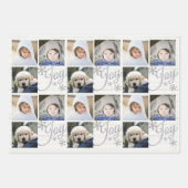 Feuille De Papier Cadeau Silver Snowflake Noël Vacances Vos photos (Devant)