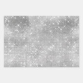 Feuille De Papier Cadeau Silver Sparkle Christmas Ornament with Pretty Bow (Devant)