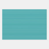 Feuille De Papier Cadeau Simple bleu turquoise Aqua Motif étroit (Devant 2)