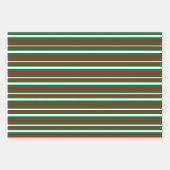 Feuille De Papier Cadeau Simple Chic Blancs Motif Sur Rouge Et Vert (Devant 3)