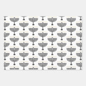 Feuille De Papier Cadeau Simple Festival des lumières Menorah Hanoukka (Devant 3)