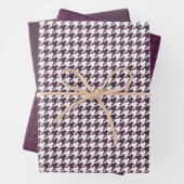 Feuille De Papier Cadeau Simple Holiday houndstooth Dark Byzantium (En situation)