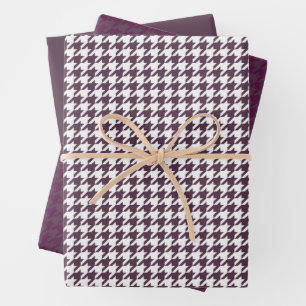 Feuille De Papier Cadeau Simple Holiday houndstooth Dark Byzantium
