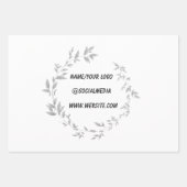 Feuille De Papier Cadeau simple minimum ajouter votre texte nom monogramme (Devant 3)