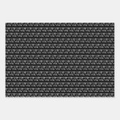 Feuille De Papier Cadeau Simple moderne blanc noir double flèche coeurs mig (Devant 2)