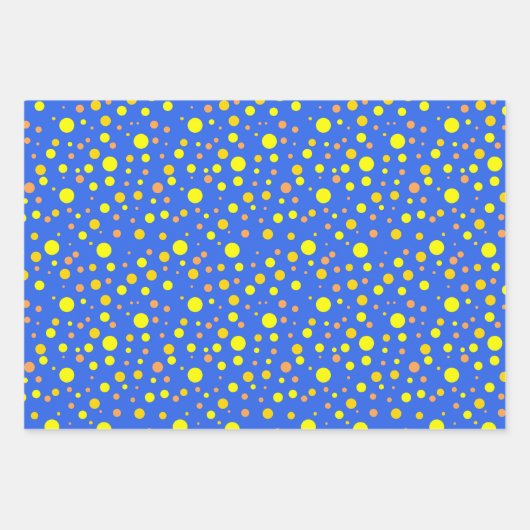 Feuille De Papier Cadeau Simple moderne Orange Yellow Gold Pois (Devant 3)