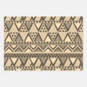 Feuille De Papier Cadeau Simple Motif d'art tribal Brown (Devant 3)