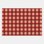 Feuille De Papier Cadeau Simple Noël Plat Rouge Et Rose À damiers (Devant 3)