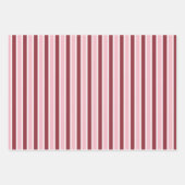 Feuille De Papier Cadeau Simple Pink Burgundy Stripes Christmas (Devant 2)