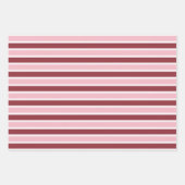 Feuille De Papier Cadeau Simple Pink Burgundy Stripes Christmas (Devant)