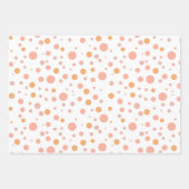 Feuille De Papier Cadeau Simple, Rose Moderne Et Peach Poka Point (Devant)