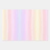 Feuille De Papier Cadeau Simple rose pâle bleu pastel jaune dégradé (Devant 2)