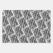 Feuille De Papier Cadeau Simple Scribble | Noir | Half Drop | (Devant 3)