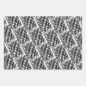 Feuille De Papier Cadeau Simple Scribble | Noir | Half Drop | (Devant)