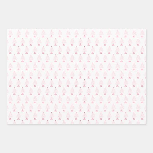 Feuille De Papier Cadeau Simple Star Tree Mid Mod Joyeux Noël (Devant)
