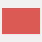 Feuille De Papier Cadeau Simple Vacances Ivoire Rouge Vert Couleur Solide T (Devant 3)