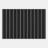 Feuille De Papier Cadeau Simples bandes blanches sur Arrière - plan noir (Devant)