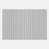 Feuille De Papier Cadeau Simples rayures noires et blanches (Devant 3)
