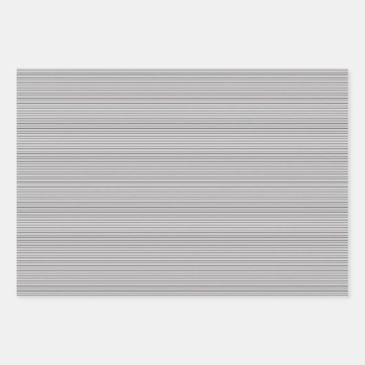 Feuille De Papier Cadeau Simples rayures noires et blanches (Devant)