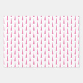 Feuille De Papier Cadeau Simples Snowflakes Arbres de Noël rose (Devant 3)