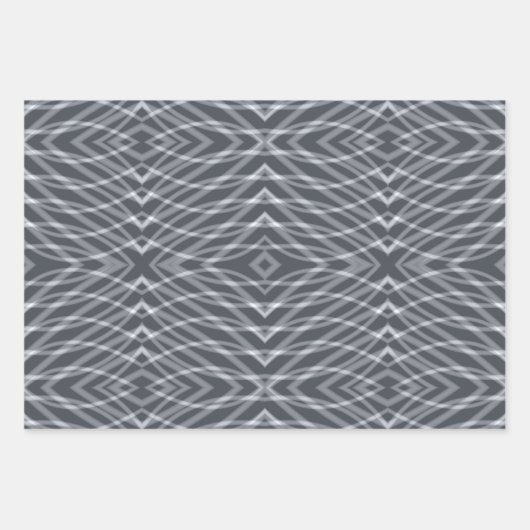 Feuille De Papier Cadeau Sine Wave Pulse Signal moderne Art Abstrait Design (Devant)