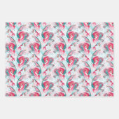 Feuille De Papier Cadeau Sirène de Noël et amis (Devant)