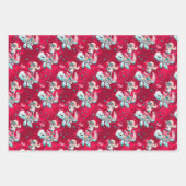 Feuille De Papier Cadeau Sirène de Noël et amis (Devant 3)