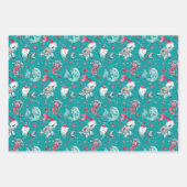 Feuille De Papier Cadeau Sirène de Noël et amis (Devant 2)