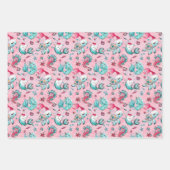 Feuille De Papier Cadeau Sirène de Noël et amis (Devant)