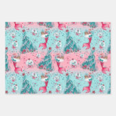 Feuille De Papier Cadeau Sirène de Noël et amis (Devant 3)