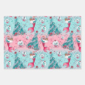 Feuille De Papier Cadeau Sirène de Noël et amis (Devant 2)