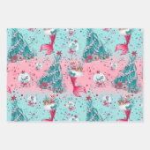 Feuille De Papier Cadeau Sirène de Noël et amis (Devant)