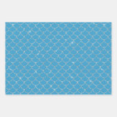 Feuille De Papier Cadeau Sirène rose à la menthe d'argent Aqua (Devant 3)