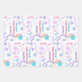 Feuille De Papier Cadeau Sirène Whimsical Sous La Mer Anniversaire (Devant)