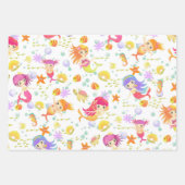 Feuille De Papier Cadeau Sirènes Blanc (Devant)