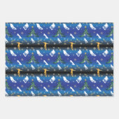 Feuille De Papier Cadeau Skateboard Christmas Tree Skateboard (Devant 3)