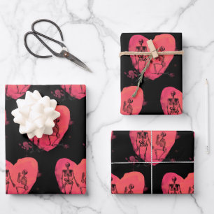 Feuille De Papier Cadeau Skeleton Love