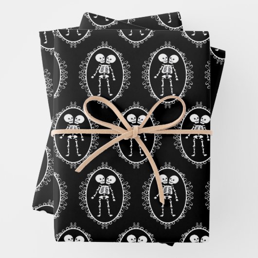 Feuille De Papier Cadeau Skeleton Siamese Twins (En situation)