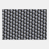 Feuille De Papier Cadeau Skeletons et crânes gothiques pourpres (Devant 2)