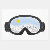 Feuille De Papier Cadeau Ski Goggles Mountain View Illustration (Devant 2)