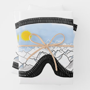 Feuille De Papier Cadeau Ski Goggles Mountain View Illustration