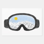 Feuille De Papier Cadeau Ski Goggles Mountain View Illustration (Devant)