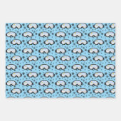 Feuille De Papier Cadeau Ski Goggles Mountain View Snowflakes Illustration (Devant 3)