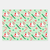 Feuille De Papier Cadeau Ski Holiday Père Noël Skiing Cadeau (Devant)