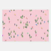 Feuille De Papier Cadeau Skieurs roses Ski d'ouverture Noël Ski de vacances (Devant 2)