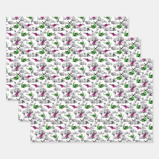 Feuille De Papier Cadeau Skydiverus (Lot)