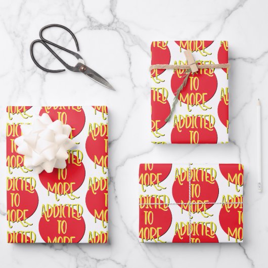 Feuille De Papier Cadeau Slogan de rétablissement addictif à plus (Recto)