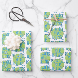 Feuille De Papier Cadeau Slogan de rétablissement Soyez Où Vos Pieds Sont