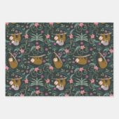 Feuille De Papier Cadeau Sloth Love Jungle Flowers (Devant 2)